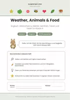 Vorschau - Arbeitsblätter - Englisch Kl. 4: Weather, Animals & Food - Seite 1