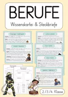 Vorschau - Arbeitsblätter - Berufe - Wissenskartei & Steckbrief-Vorlagen (2./3. Klasse) - Deckblatt