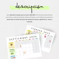 Vista previa - Refuerzo / NEE / Materiales de apoyo - CALENDARIO MENSUAL CURSO 2026-2027 - página 1