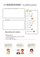 Vorschau - Arbeitsblätter - Pretérito perfecto: Mis vacaciones de verano - Seite 1