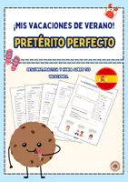 Vorschau - Arbeitsblätter - Pretérito perfecto: Mis vacaciones de verano - Deckblatt