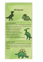 Vorschau - Merkblätter - Die Saurier - Infokarten - Seite 1