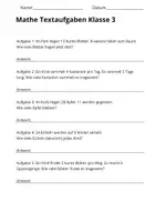Vorschau - Stundenentwürfe - Mathe Textaufgaben Klasse 3 – Herbst (30 Aufgaben mit Lösungen) - Seite 3