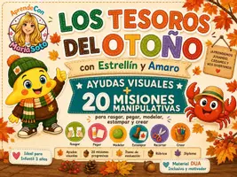 Vista previa - Unidades / Secuencias / Situaciones de Aprendizaje - Los tesoros del otoño.20 misiones manipulativas + ayudas visuales. Infantil 3 años - Portada