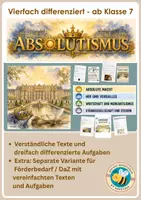 Vorschau - Arbeitsblätter - Absolutismus - vierfach differenziert inkl. unabhängiger Förderversion / DaZ-Version - Deckblatt