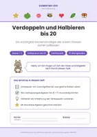 Vorschau - Arbeitsblätter - Verdoppeln & Halbieren bis 20 – Kl. 1/2 | Mathematik - Seite 1