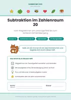 Vorschau - Arbeitsblätter - Subtraktion bis 20 – Kl. 1/2 | Mathematik - Seite 1