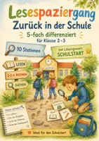 Vorschau - Arbeitsblätter - Lesespaziergang: Zurück in die Schule (5-fach differenziert) - Deckblatt
