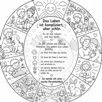 Vorschau - Arbeitsblätter - Das Leben ist kompliziert aber schön :) Mandala mit Stundenentwurf - Seite 1