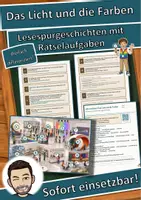 Vorschau - Arbeitsblätter - Das Licht und die Farben – Lesespurgeschichte mit Rätselaufgaben (Klasse 7) - Deckblatt