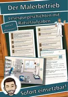 Vorschau - Arbeitsblätter - Der Malerbetrieb – Ein Praktikum beim Maler – Lesespurgeschichte mit Rätselaufgaben (Klasse 9) - Deckblatt