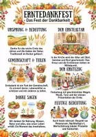 Vorschau - Arbeitsblätter - Lernposter + AB mit Fragen zum Thema "Erntedankfest" + Lösungsblatt + Mindmap + Infografik - Deckblatt