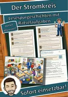 Vorschau - Arbeitsblätter - Der Stromkreis – Lesespurgeschichte mit Rätselaufgaben (Klasse 7) - Deckblatt