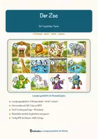 Vorschau - Mal- und Bastelvorlagen - Der Zoo – Ein Tag bei den Tieren – Lesespurgeschichte mit Rätselaufgaben (Klasse 5) - Seite 1