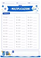 anteprima - Esercizi - Moltiplicazioni classe seconda - Pagina di copertina