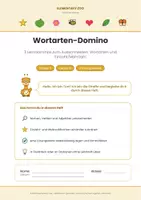 Vorschau - Arbeitsblätter - Wortarten-Domino: 3 Lerndominos (Freiarbeit) - Kl. 2 - Seite 1