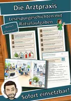 Vorschau - Arbeitsblätter - Die Arztpraxis – Ein Praktikum beim Arzt – Lesespurgeschichte mit Rätselaufgaben (Klasse 9) - Deckblatt