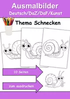 Vorschau - Arbeitsblätter - Ausmalbilder & Mandalas PAKET Thema Schnecken - Grundschule - Bastelvorlagen - Seite 1