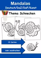 Vorschau - Arbeitsblätter - Mandalas Thema Schnecken - Grundschule - Bastelvorlagen - Deckblatt