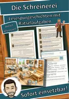 Vorschau - Arbeitsblätter - Die Schreinerei – Ein Praktikum beim Tischler – Lesespurgeschichte mit Rätselaufgaben (Klasse 9) - Deckblatt