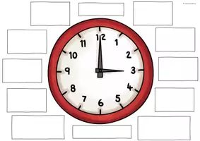 Vorschau - Fördermaterial/Inklusion - My Day / Time Klettuhr (Zuordnung der Zeiten) für Englisch - Seite 1