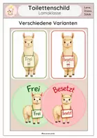Vorschau - Bildkarten - Toilettenschilder - Lamaklasse, Klassenorganisation - Deckblatt
