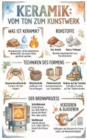 Vorschau - Arbeitsblätter - Lernplakat + Arbeitsblätter zum Thema "Keramik" + Lösung & MP3 + Mindmap + Infografik - Deckblatt
