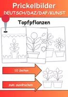 Vorschau - Mal- und Bastelvorlagen - Prickelbilder / Fensterbilder Thema Topfpflanzen - Grundschule - Bastelvorlagen - Deckblatt