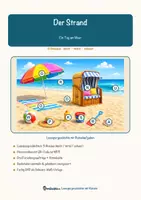 Vorschau - Mal- und Bastelvorlagen - Der Strand – Ein Tag am Meer – Lesespurgeschichte mit Rätselaufgaben (Klasse 5) - Seite 1
