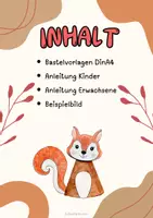 Vorschau - Mal- und Bastelvorlagen - Eichhörnchen Bastelvorlage - Fensterbild mit Kaffeefiltern - Seite 2