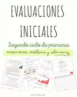 Vista previa - Hojas de trabajo - 🚀 EVALUACIONES INICIALES 2º CICLO (Mate/Cast/Val) - Portada
