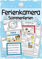 Vorschau - Arbeitsblätter - Schreibanlass Sommerferien | Ferienkamera & Ferienrückblick Grundschule Klasse 2-5 - Deckblatt