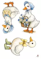 Vorschau - Mal- und Bastelvorlagen - Wimpel und Karten "Gans im Landhausstil" basteln Kunst Klasse 1-13 Bastelvorlage Sommer Herbst Weihnachten - Seite 3