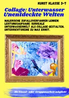 Vorschau - Stationenlernen - Collage: Unterwasserwelt (Zufallsverfahren) - Deckblatt