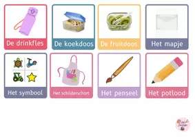 Voorbeeld - Woordkaarten dag klas oudste kleuters - Pagina 1