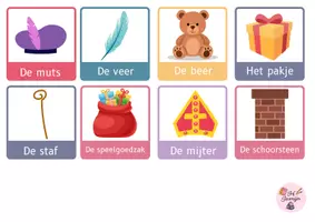 Voorbeeld - Woordkaarten Sint en Piet oudste kleuters - Pagina 1