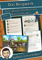 Vorschau - Mal- und Bastelvorlagen - Das Bergwerk – Ein Abenteuer unter Tage – Lesespurgeschichte mit Rätselaufgaben (Klasse 5) - Deckblatt