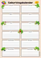 Vorschau - Mal- und Bastelvorlagen - Chamäleonklasse - Geburtstagskalender (Klassentier) - Seite 2