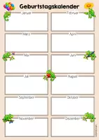 Vorschau - Mal- und Bastelvorlagen - Chamäleonklasse - Geburtstagskalender (Klassentier) - Seite 3