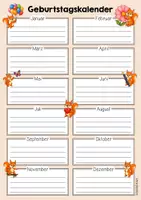 Vorschau - Mal- und Bastelvorlagen - Eichhörnchenklasse - Geburtstagskalender (Klassentier) - Seite 2