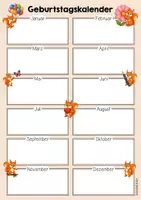 Vorschau - Mal- und Bastelvorlagen - Eichhörnchenklasse - Geburtstagskalender (Klassentier) - Seite 3