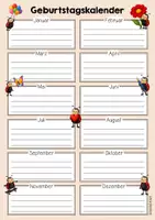 Vorschau - Mal- und Bastelvorlagen - Marienkäferklasse - Geburtstagskalender (Klassentier) - Seite 2