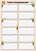 Vorschau - Mal- und Bastelvorlagen - Bienenklasse - Geburtstagskalender (Klassentier) - Seite 2