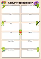 Vorschau - Mal- und Bastelvorlagen - Froschklasse - Geburtstagskalender (Klassentier) - Seite 3