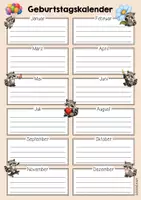 Vorschau - Mal- und Bastelvorlagen - Waschbärenklasse - Geburtstagskalender (Klassentier) - Seite 2
