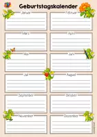 Vorschau - Mal- und Bastelvorlagen - Drachenklasse - Geburtstagskalender (Klassentier) - Seite 2
