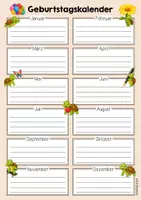 Vorschau - Mal- und Bastelvorlagen - Schildkrötenklasse - Geburtstagskalender (Klassentier) - Seite 2