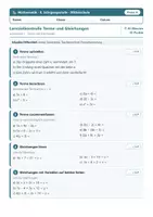Vorschau - Test - Lernzielkontrollen Mathematik Mittelschule Klasse 8 – A/B - Deckblatt