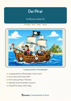 Vorschau - Mal- und Bastelvorlagen - Der Pirat – Ein Abenteuer auf hoher See – Lesespurgeschichte mit Rätselaufgaben (Klasse 5) - Seite 1