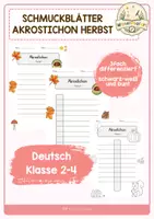 Vorschau - Arbeitsblätter - Materialpaket - Schmuckblätter Herbst Gedichte (differenziert) - Seite 1